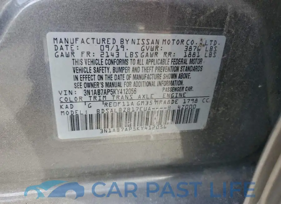 3N1AB7AP5KY412056# 12