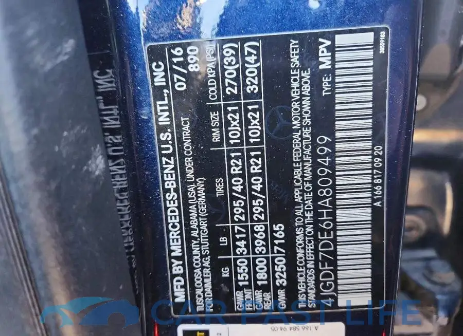 4JGDF7DE6HA809499# 13