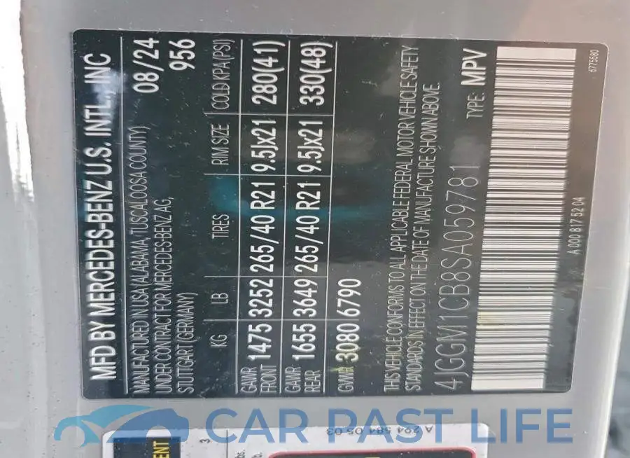4JGGM1CB8SA059781# 13