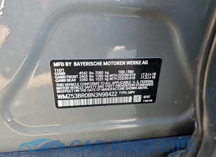 WMZ53BR08N3N98422# 12