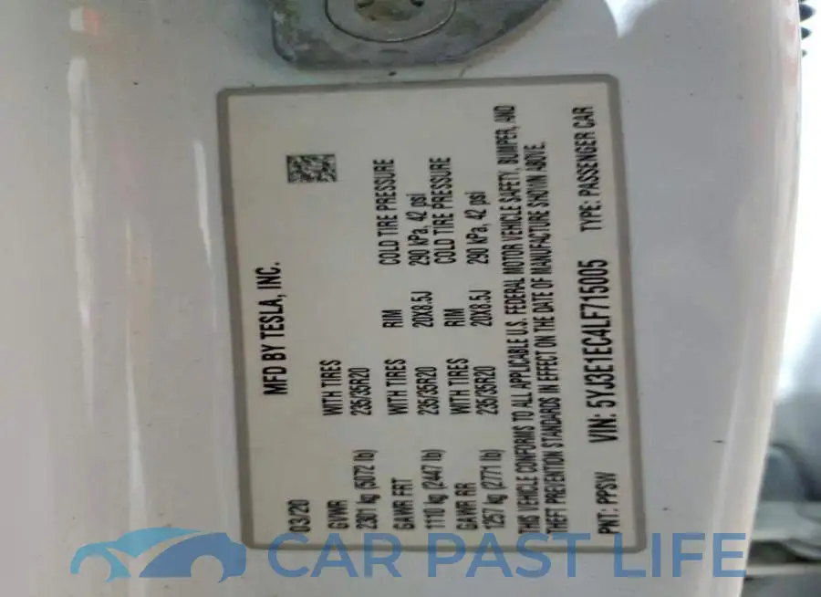 5YJ3E1EC4LF715005# 12
