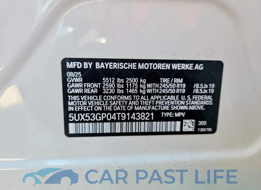 5UX53GP04T9143821# 12