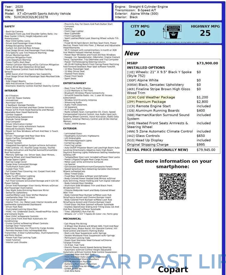 5UXCW2C02L9C10278# 9