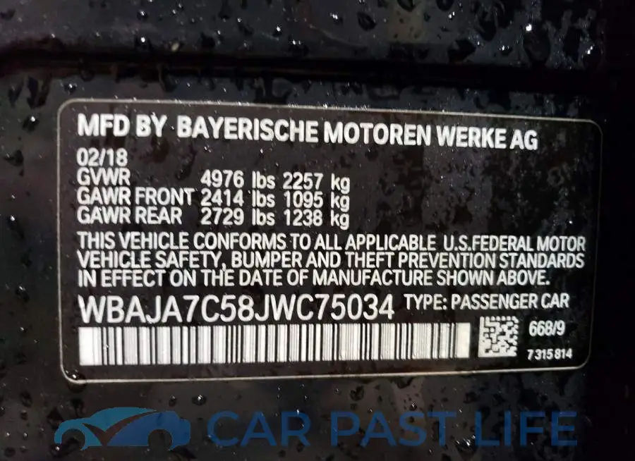 WBAJA7C58JWC75034# 12