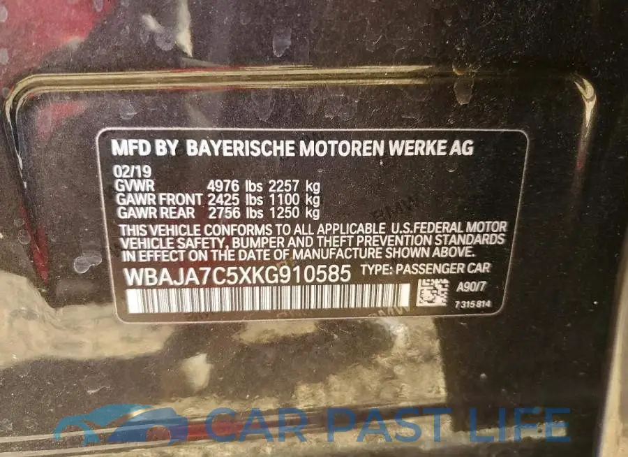WBAJA7C5XKG910585# 12