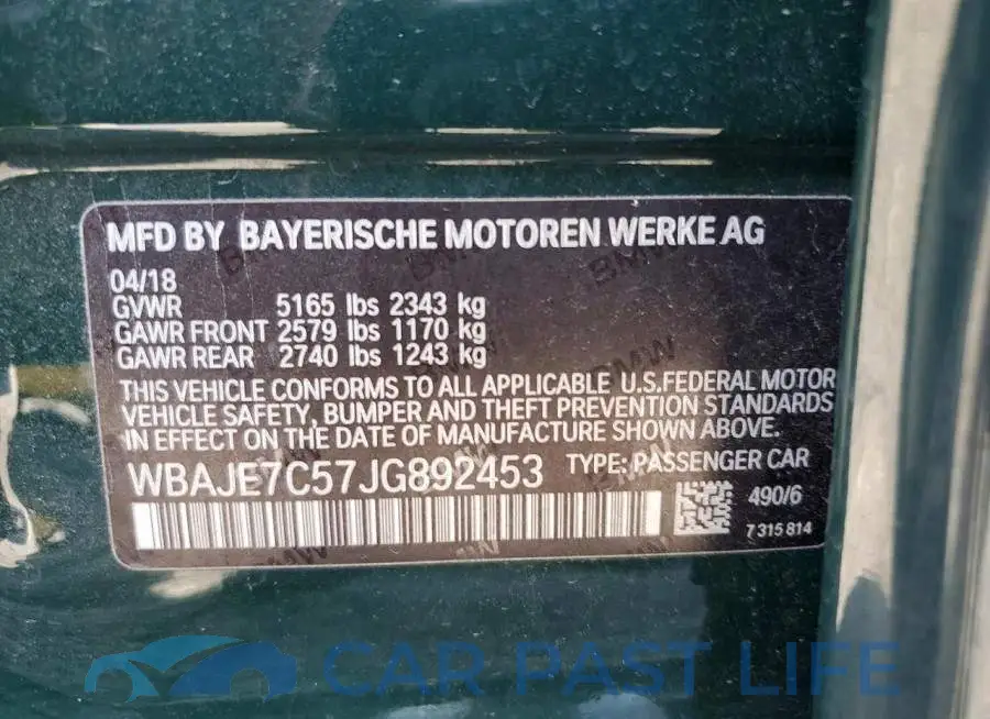 WBAJE7C57JG892453# 12