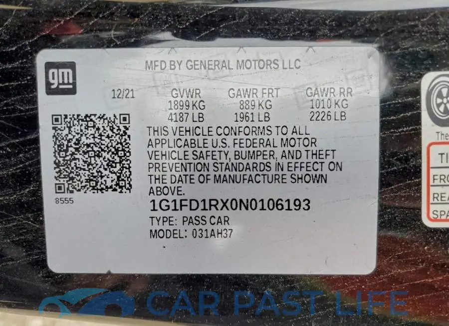 1G1FD1RX0N0106193# 12