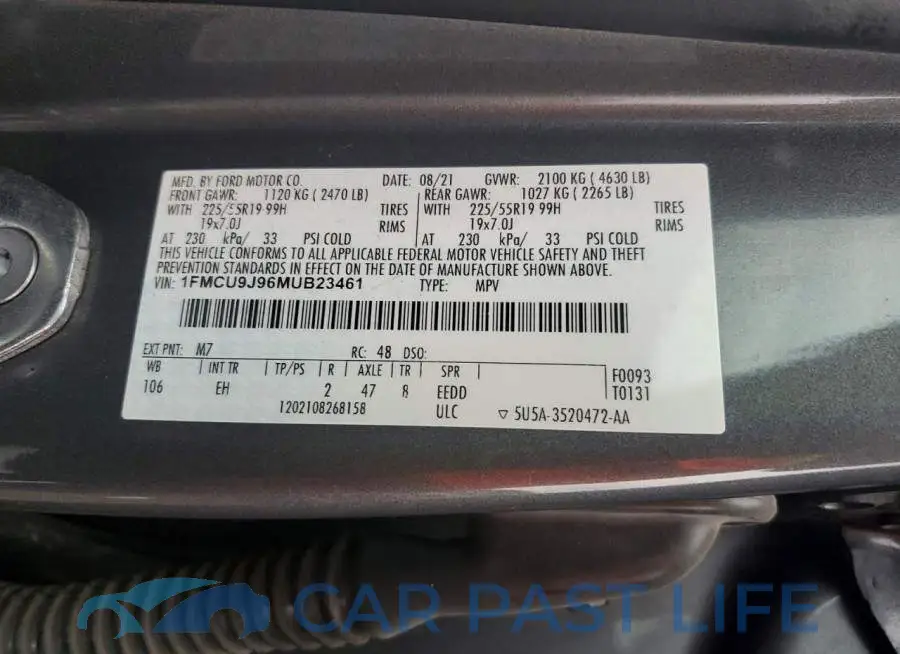 1FMCU9J96MUB23461# 14
