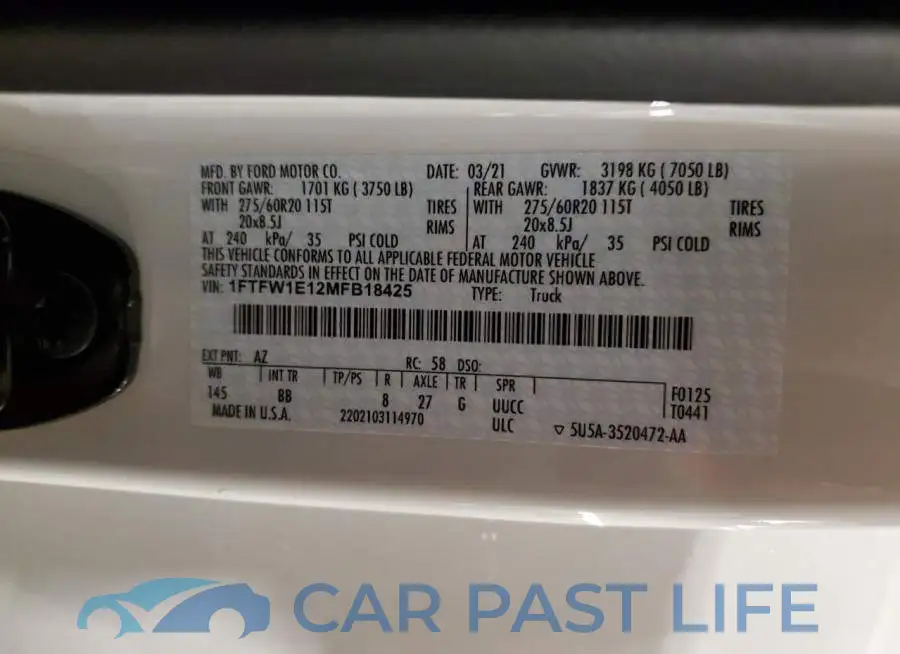 1FTFW1E12MFB18425# 13