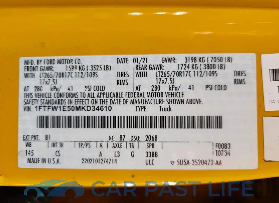 1FTFW1E50MKD34610# 12