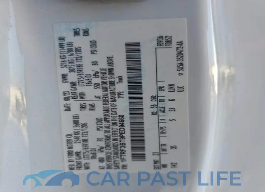 1FTRF3BT9PED94660# 13