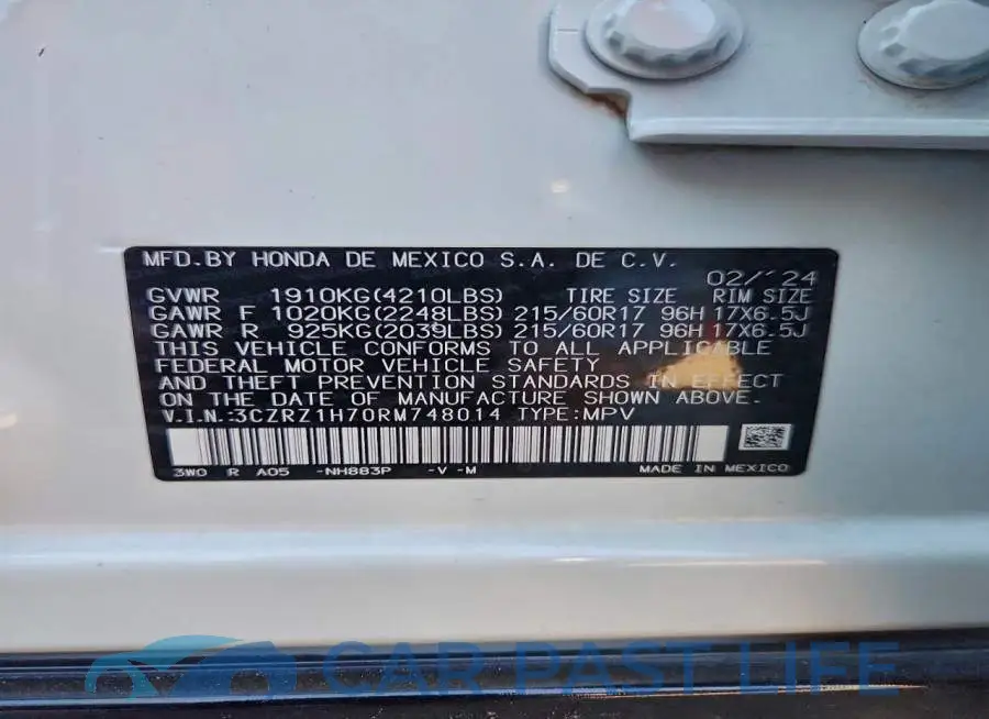 3CZRZ1H70RM748014# 12