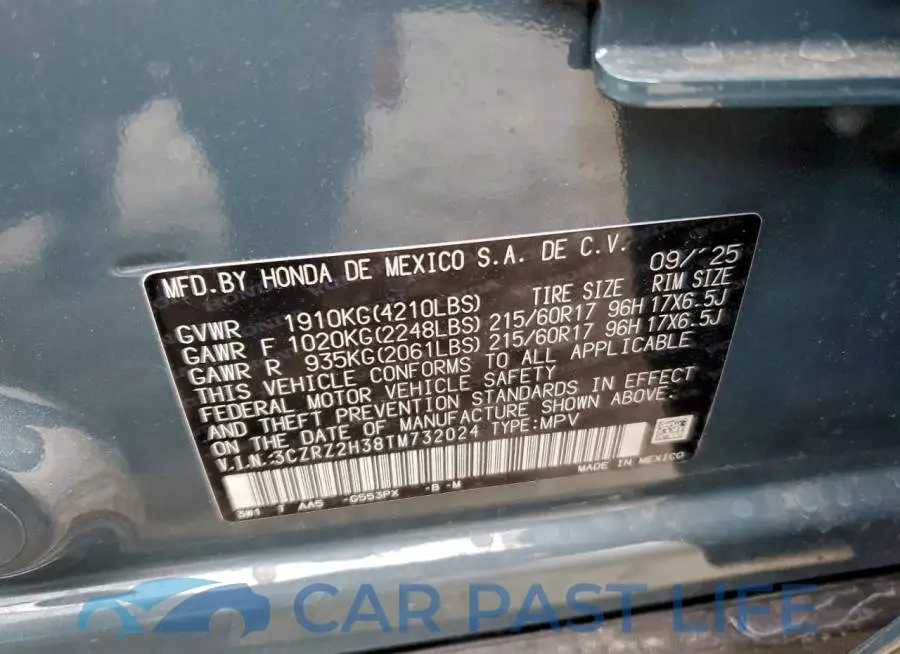 3CZRZ2H38TM732024# 12