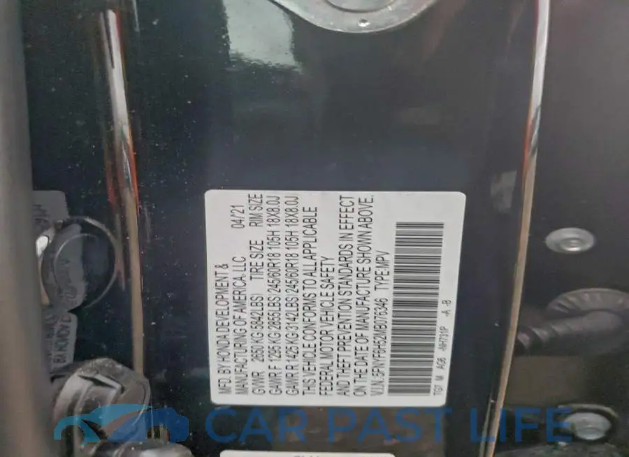 5FNYF6H52MB076346# 13