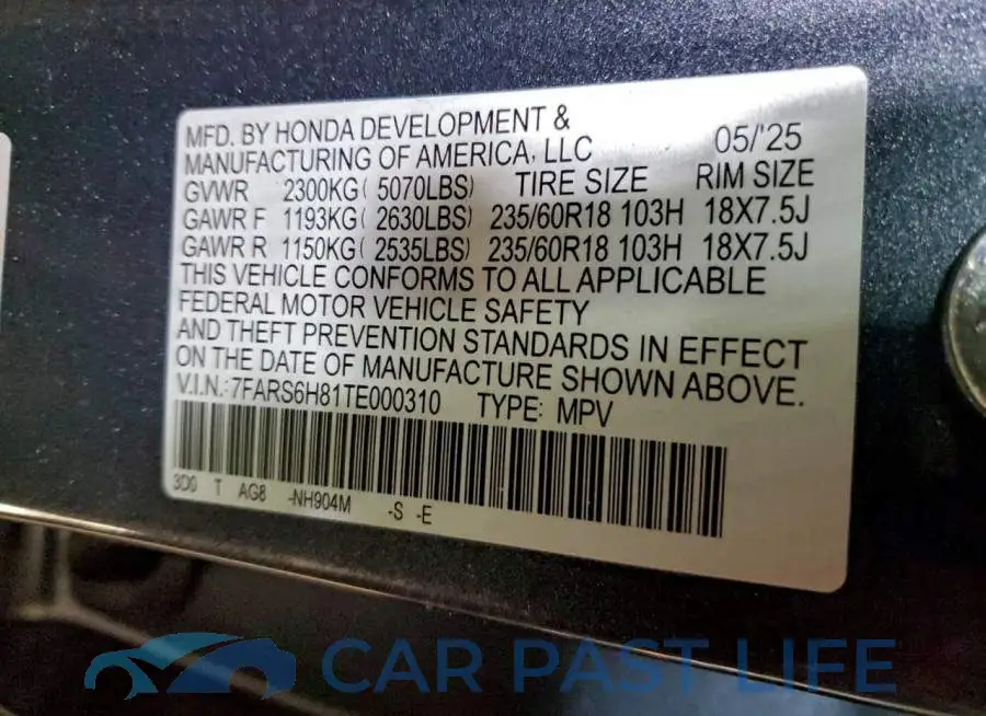 7FARS6H81TE000310# 13