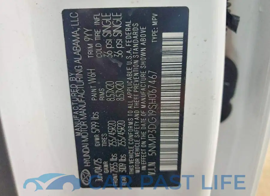 5NMP3DG19SH067467# 13