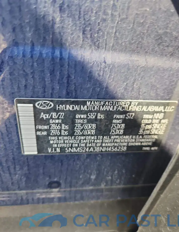5NMS24AJ8NH456238# 13