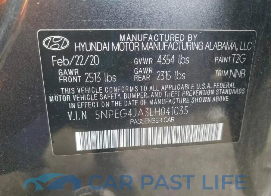5NPEG4JA3LH041035# 12