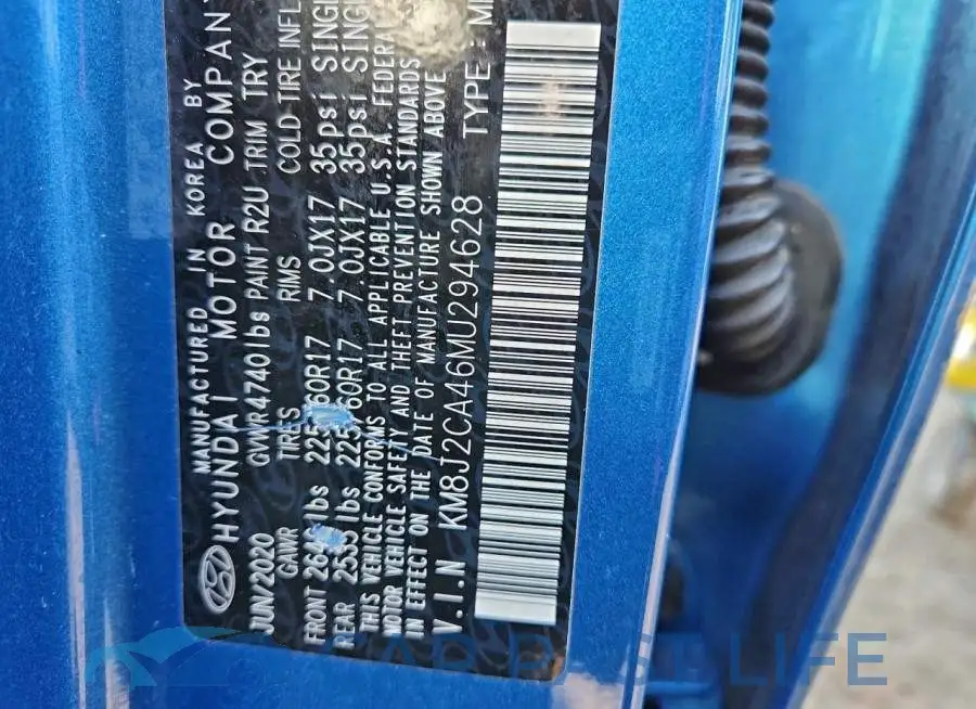KM8J2CA46MU294628# 13