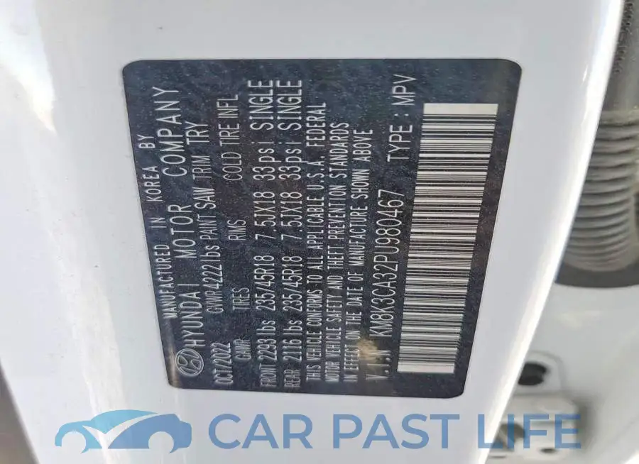 KM8K3CA32PU980467# 13