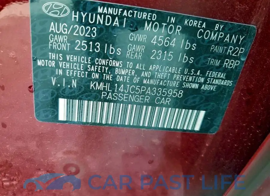 KMHL14JC5PA335958# 12