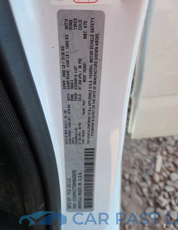 1C6RRECT5MN543070# 12