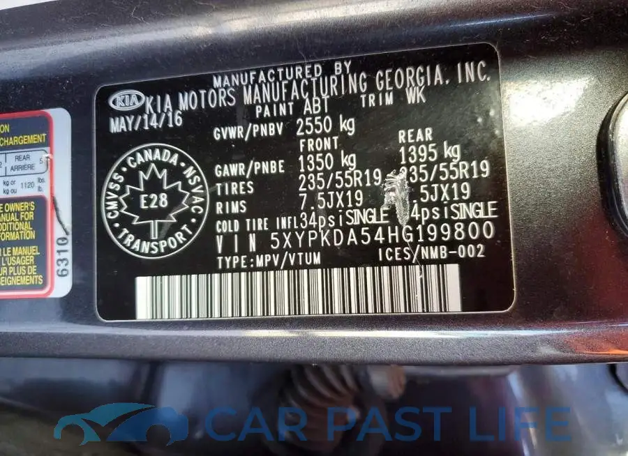 5XYPKDA54HG199800# 13