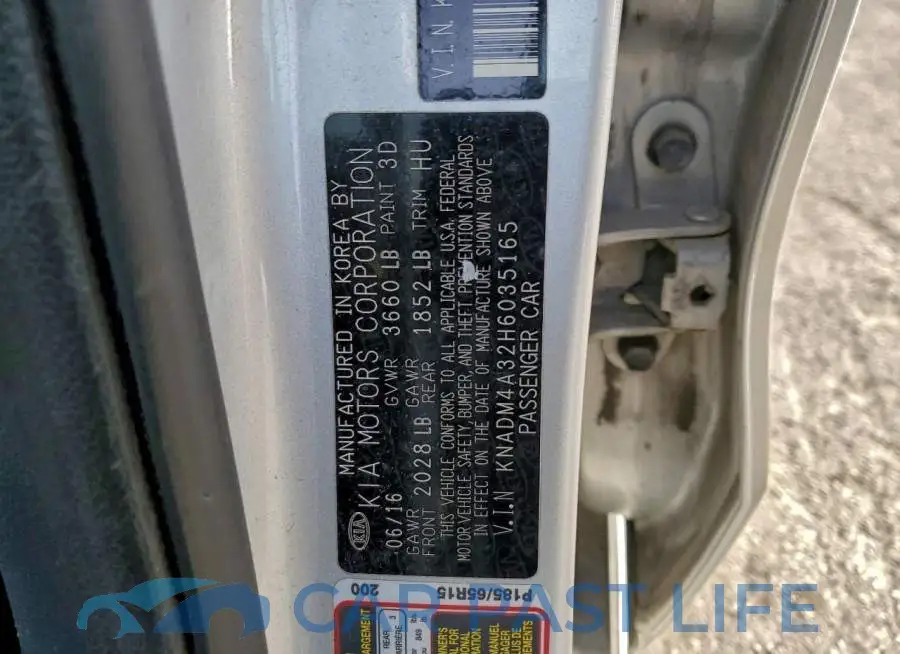 KNADM4A32H6035165# 12