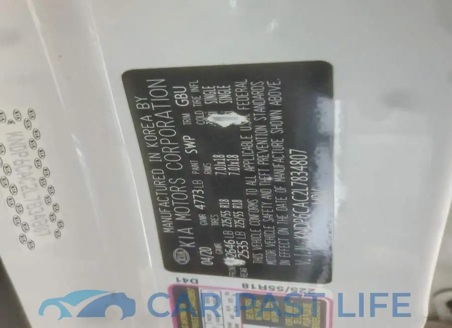 KNDP6CAC2L7834807# 12