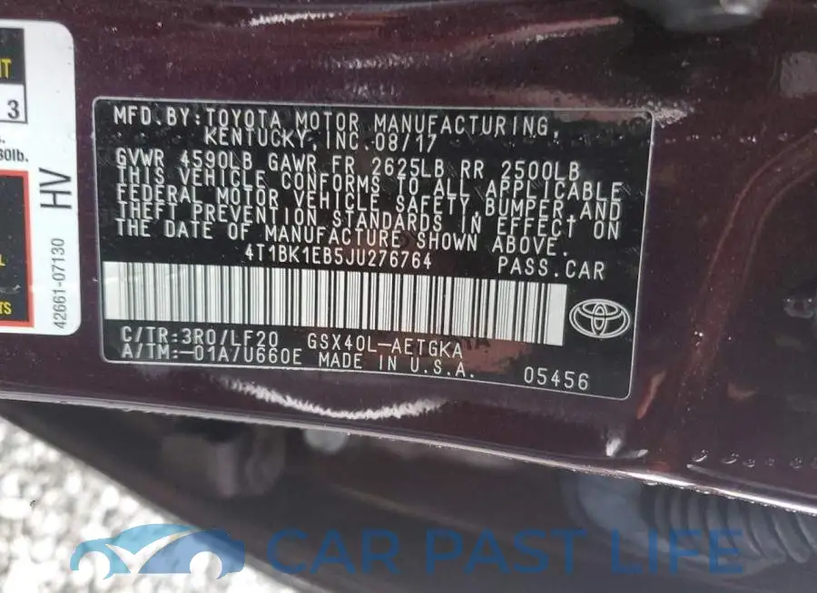 4T1BK1EB5JU276764# 12