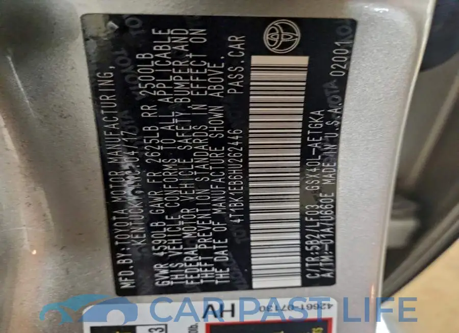 4T1BK1EB6HU262446# 13