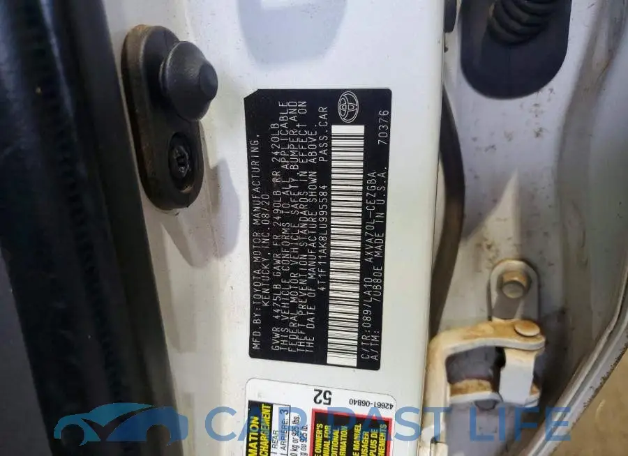 4T1F11AK8LU995584# 12