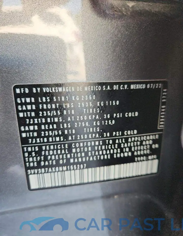 3VV3B7AX8NM155297# 13