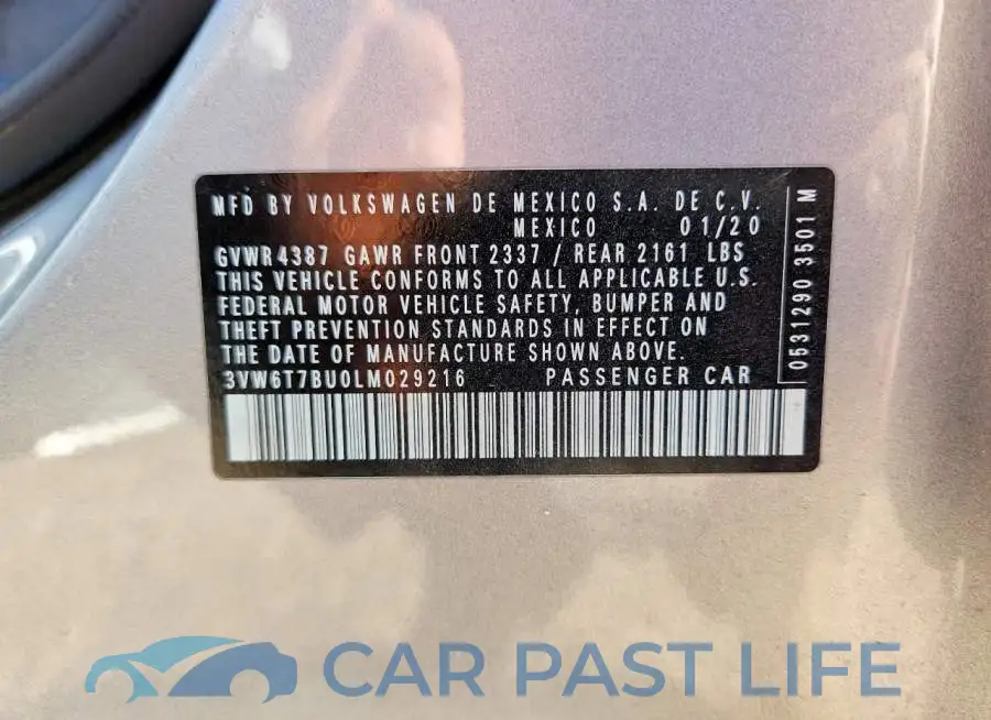 3VW6T7BU0LM029216# 12