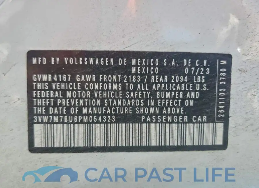 3VW7M7BU6PM054323# 12