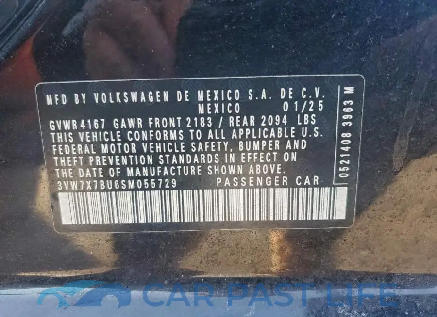 3VW7X7BU6SM055729# 12