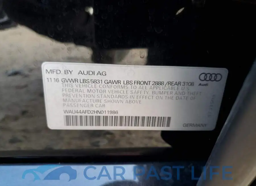 WAU44AFD2HN011986# 12