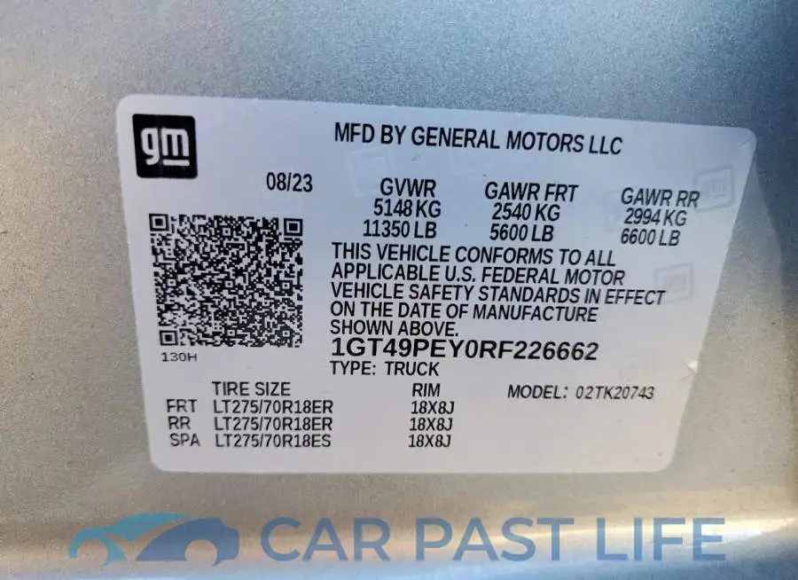 1GT49PEY0RF226662# 12