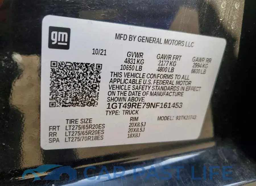 1GT49RE79NF161453# 12