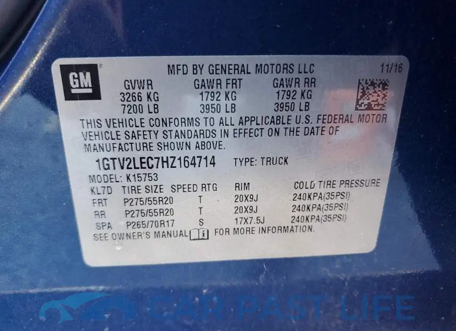 1GTV2LEC7HZ164714# 12