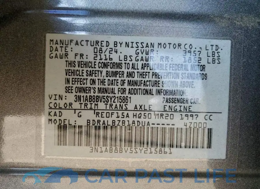 3N1AB8BV5SY215861# 12