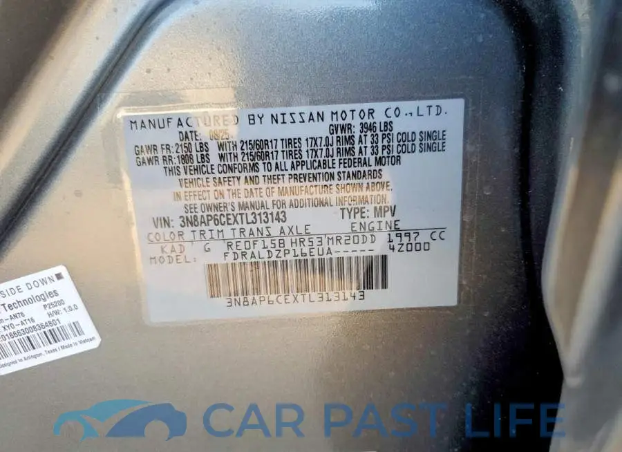 3N8AP6CEXTL313143# 13