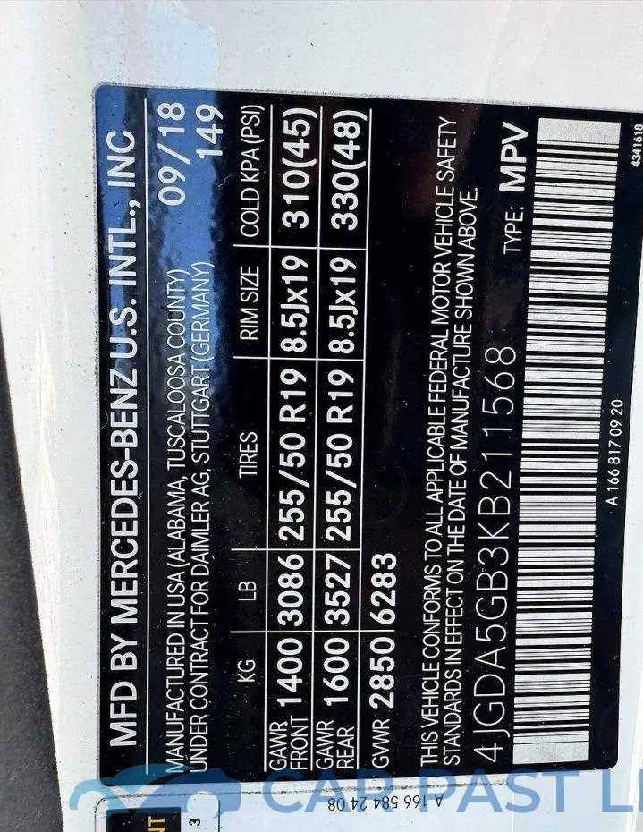 4JGDA5GB3KB211568# 10