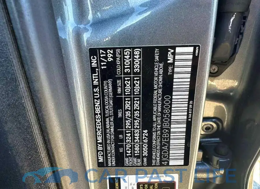 4JGDA7EB9JB058000# 10