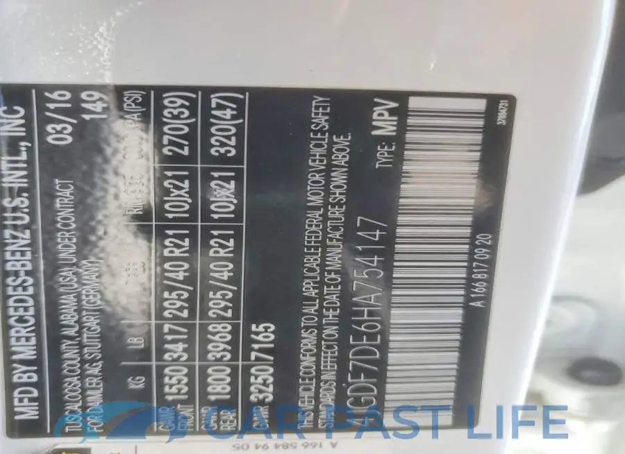 4JGDF7DE6HA754147# 13