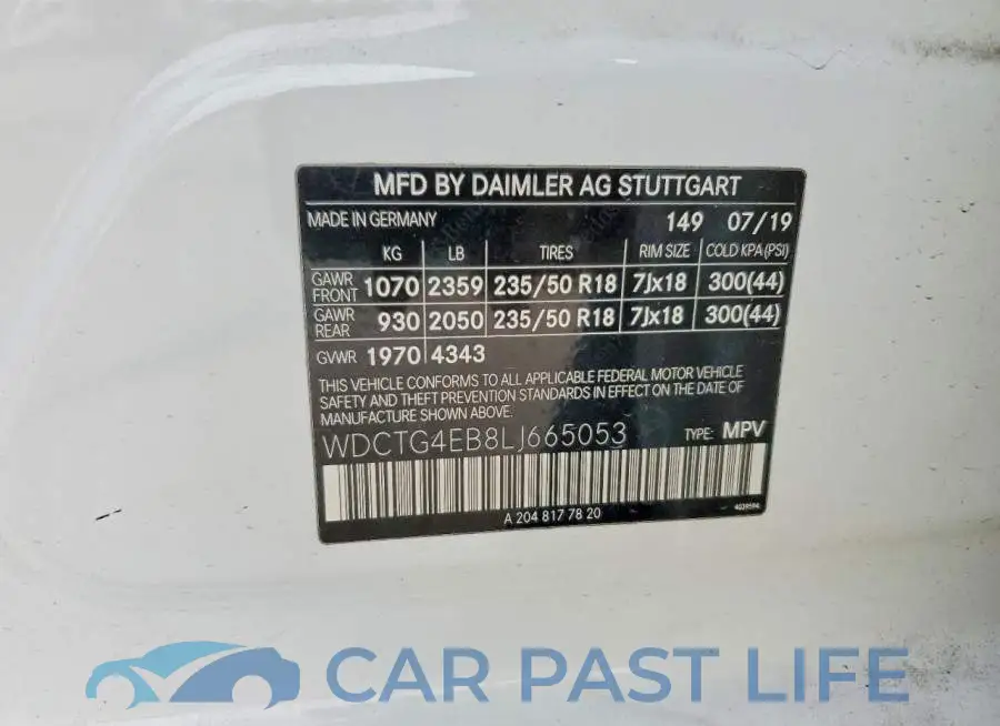 WDCTG4EB8LJ665053# 13