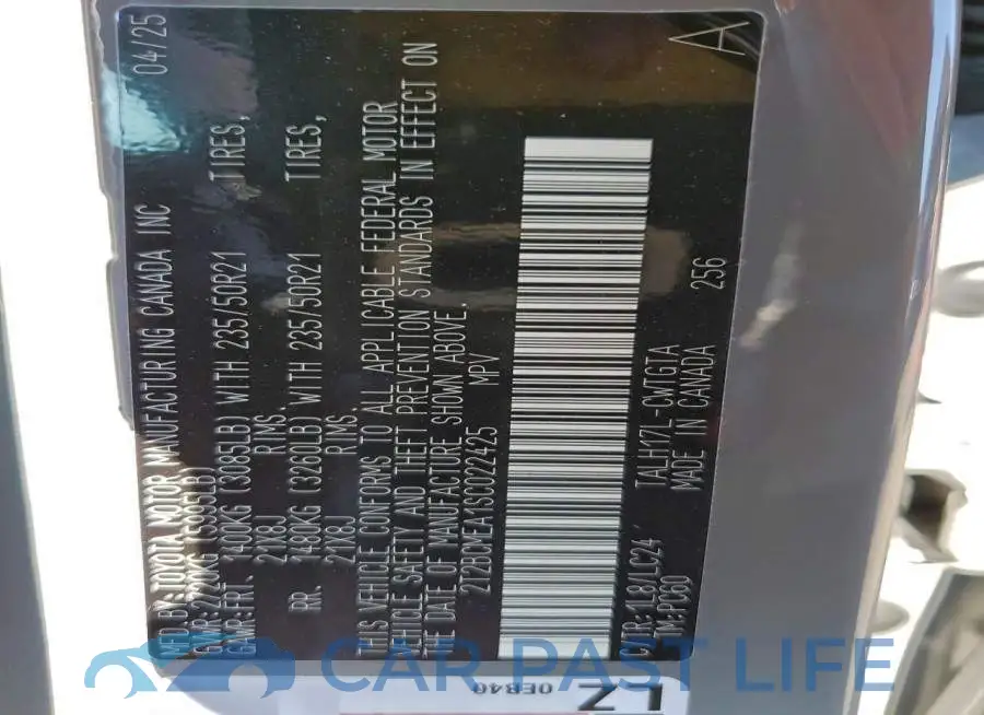 2T2BCMEA1SC022425# 12