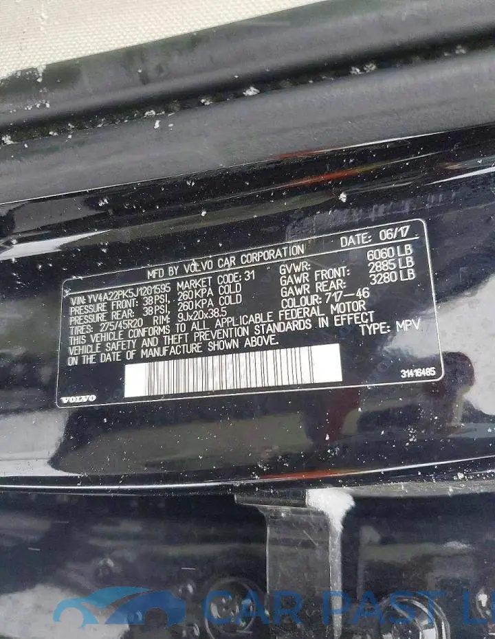 YV4A22PK5J1201595# 13