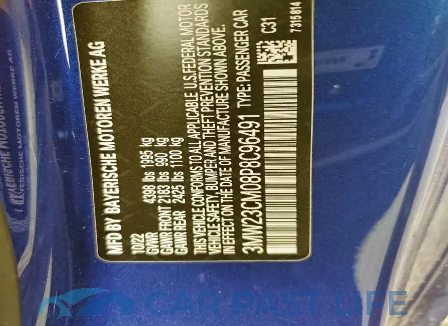 3MW23CM08P8C96491# 12