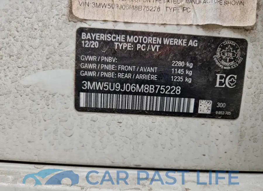 3MW5U9J06M8B75228# 12
